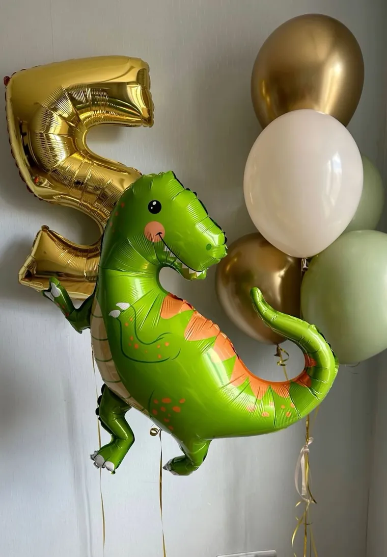 Dino and a gold number